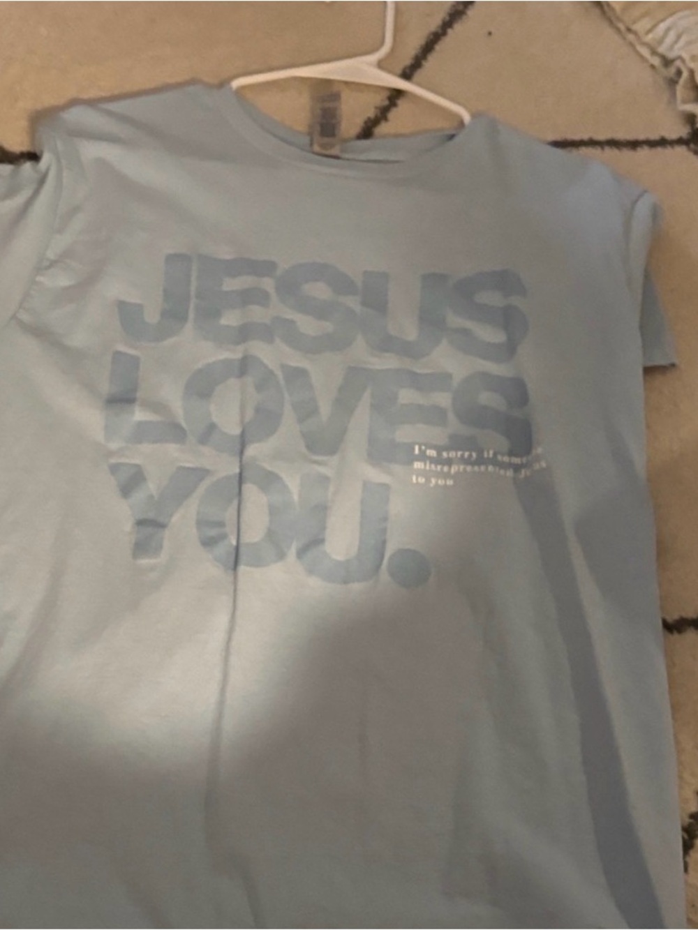 Jesus Loves You Graphic Tee - Light Blue